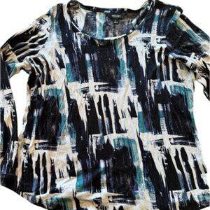 Simply Vera Wang  tri-color long sleeve top size L